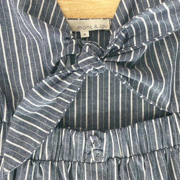 100% Cotton Striped Cut-Out Midi Dress - Picture 5 of 14